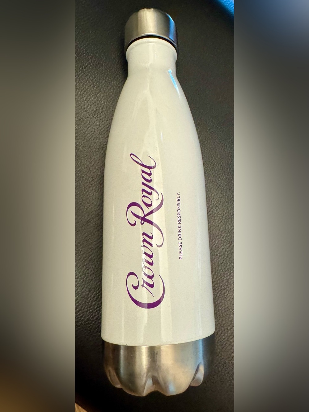 NEW Promo H2GO Crown Royal Embossed Insulated Steel Water Break Bottle 17 oz.